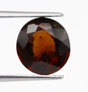 3.10 Ct Brown Hessonite Natural Garnet Faceted Oval Cut Loose 9x8 mm Gemstone - Picture 1 of 10