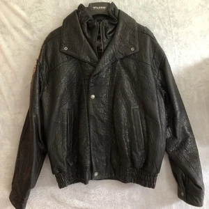 Wilsons Bomber Leather Jacket XL Black Thinsulate Layered Zip Closure Textured - Picture 1 of 8