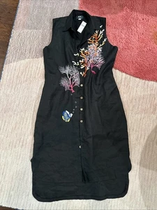 NWT Anthropologie Maeve Embroidered Linen Dress Size Medium $278 - Picture 1 of 10