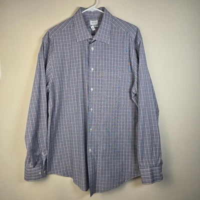 Camisa de vestir Arrow para hombre azul a cuadros 17-17,5 34/35 ajuste atlético abotonado preppy  Foto 1 de 4