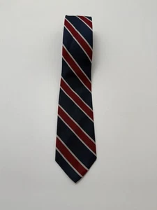 J Crew Mens Neck Tie Blue Red Stripe Silk Classic Career - Picture 1 of 7
