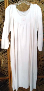 Calida Of Switzerland Long Nightgown Cotton Knit Size L Luxury Modest Comfort - Picture 1 of 9