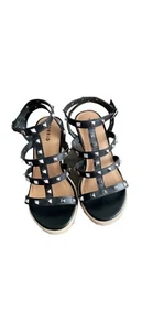 Womens Torrid Spiked Strappy Black Wedges Size 9WW Plus Size - Picture 1 of 11