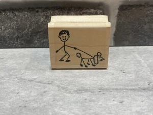 AIP VIP rubber stamp boy with dog D-2105 - Picture 1 of 5