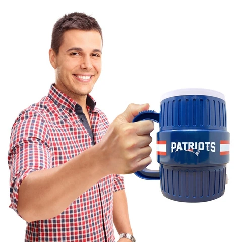 NEW ENGLAND PATRIOTS Water Cooler Mug - Beer Coffee Cup Stein Tailgating Gift Cover