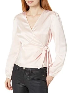 Neue glamouröse Wickelbluse, Auster, Damen Medium - Bild 1 von 10