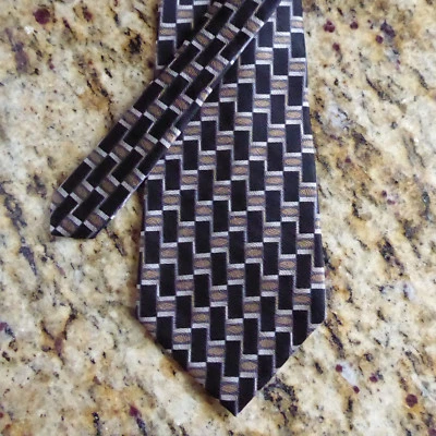 Corbata Milano Uomo negra, gris, plateada, dorada 100 % seda Foto 1 de 4