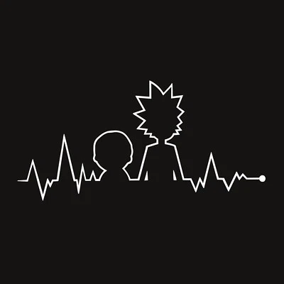 (Paquete de 2) Calcomanía de vinilo adhesiva divertida de dibujos animados de Rick Morty Jdm para ventana de camión Foto 1 de 2