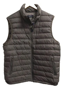 Polo Ralph Lauren Big & Tall 1XB Grey Water-Repellent Packable Puffer Down Vest - Picture 1 of 9
