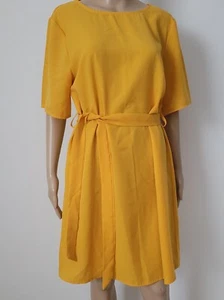 Luftig Leicht Vintage Sommer Kleid Gr. L Senfgelb mit Bindegürtel Super gepflegt - Bild 1 von 5