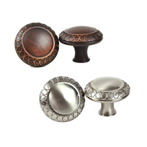 De colección Manija Redonda Tirón Cocina/Baño Gabinete Hardware Cepillado - Imagen 1 de 10