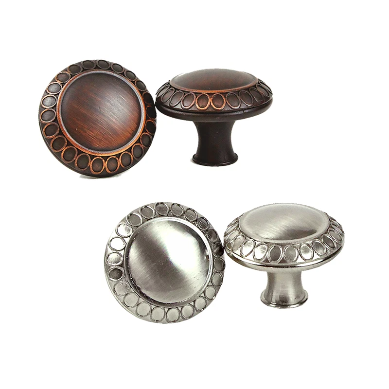 HARDWARE DIRECT Vintage Round Knob Handle Pull Kitchen/Bathroom Cabinet Hardware Brushed