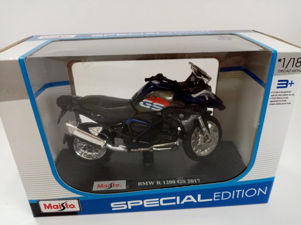 BMW R 1200 GS 2017 BLUE 1 18 Maisto Moto Modellino Nuovo