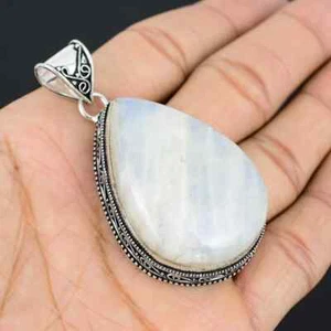 Rainbow Moonstone Gemstone Pendant 925 Sterling Silver Pendant Moonstone Pendant - Picture 1 of 5