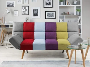 Schlafsofa in Skandinavischem Stil Klappbar Patchwork Bunt Ingaro - Bild 1 von 9