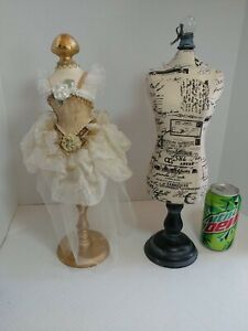 (2) 16” tall Decorative Table Top Cloth  Mannequin Form decor