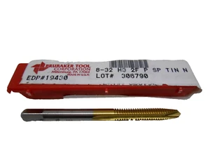 BRUBAKER 8-32 H3 TIN COATED Spiral Point Plug Tap 2 Flute High Speed - Picture 1 of 1