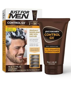 Just For Men Control GX Grey Reducing 2-in-1 Shampoo and Conditioner, 4 Fl Oz - Picture 1 of 6