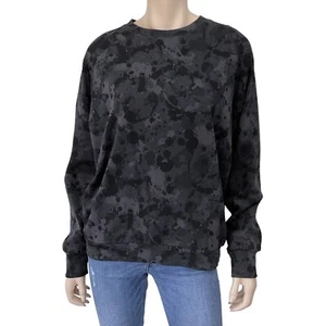 Sage Sweatshirt Womens Medium Black Gray Paint Splatter Long Sleeve NWOT - Bild 1 von 9