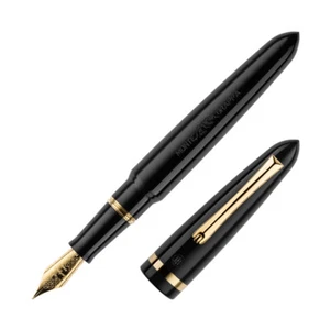 Montegrappa Venetia Fountain Pen in Black - Medium Point - NEW in Box - Picture 1 of 2