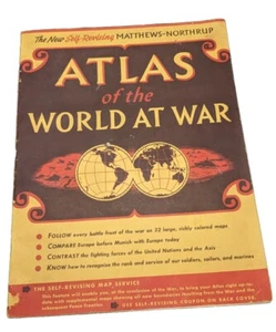 Atlas of the World at War 1942 Mathews Northrup—Maps~Book - Picture 1 of 13