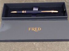 Rare Stylo Roller FRED PARIS Attributs Plaqué Or 18K Goldplated Trim Roller Pen 