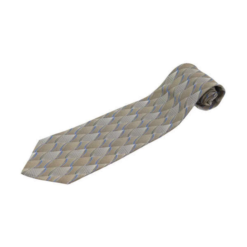 Croft & Barrow 100% Silk Neck Tie Blue and Grey Pattern - Image 1 of 4