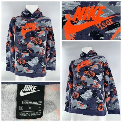 Nike Hoodie Sweatshirt Youth XL Multicolor Graphic Cotton Polyester YGI L4-53 - Image 1 of 4