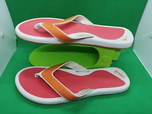 Nike Flip Flops Thong Slide Sandals Women's Size 9 Pink/Orange/White - Picture 1 of 18