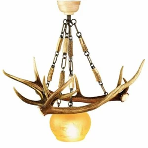 Real Deer Horn Ceiling Spider. Lights: 1xE27 M: 50x50x55cm 1530 - Picture 1 of 1