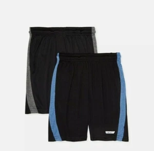 Hind Boy's Athletic Heather Shorts 2-Pack Size M 10/12 black/ blue gray - Picture 1 of 8