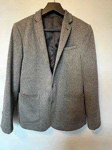 ASOS Mens Flannel Wool Mix Suit Jacket Blazer In Charcoal Grey Medium - Picture 1 of 5