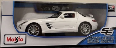 Nuevo Maisto Edición Especial Mercedes-Benz SLS AMG, Blanco - Coche Diecast Escala 1:18 Foto 1 de 4