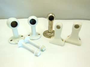 VTG ASSORTED STYLES SIZES WHITE PORCELAIN BATHROOM BRACKETS FOR TOWEL ROD BARS - Picture 1 of 10