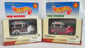 2 Hot Wheels "40s Woodie" Wagons, rot weiß, JC Whitney Series, Surfboards Neu in OVP - Bild 1 von 6