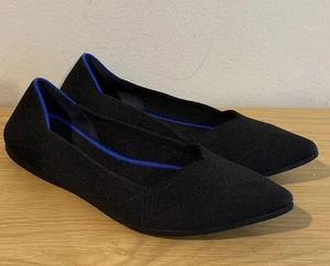 Rothy's The Point schwarze Damen-Ballerinas aus Strickstoff spitz zulaufend Größe W 9 - Bild 1 von 7