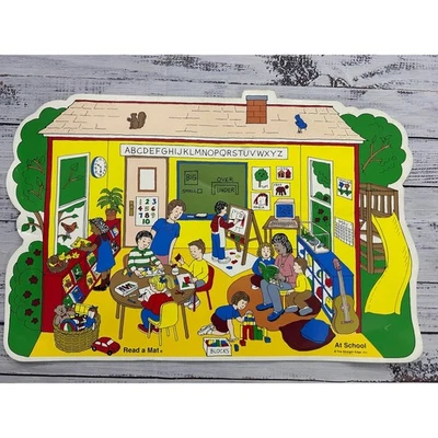 Vintage Educational Kids Interactive Reusable Activity Placemat Double-sided - Image 1 of 4