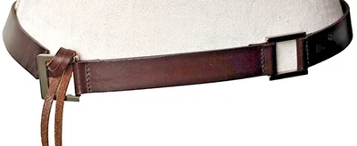 Women's Drawstring J. Crew Solid Brown Leather Made in England Belt M/L Width 1" - Image 1 of 4