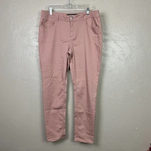 Pantalones de mezclilla Jordache ajustados talla 18 rosa polvoriento frente plano tiro medio - Imagen 1 de 14