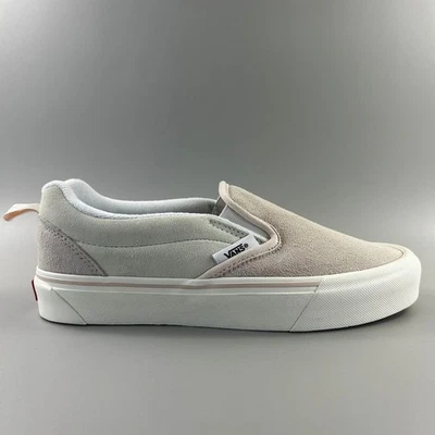 Vans Clásico Zapatos de Skate Sin Cordones para Mujer Talla 9 Rosa Gris Blanco Gamuza Cómodos NUEVO Foto 1 de 4