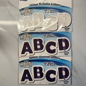 Artskills Silber und Lila Glitzer Bulletin Buchstaben 105 Stück Menge 3 Versiegelt - Bild 1 von 5