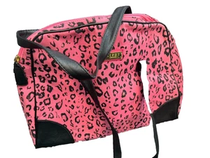 Lipsy Bag pink black animal print zip top canvas womens - Picture 1 of 6