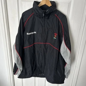 VINTAGE WALES RUGBY UNION REEBOK REGENJACKE WINDBREAKER GRÖSSE XL ERWACHSENE 3/4 REISSVERSCHLUSS - Bild 1 von 5