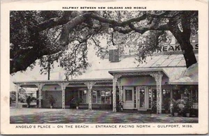 GULFPORT, Mississippi Postal "ANGELO'S PLACE" Restaurante Italiano / Carretera - Imagen 1 de 2