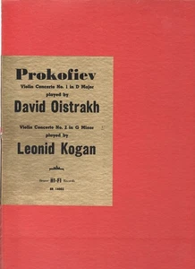 USA 1958 CLASSICAL LP PROKOFIEV : DAVID OISTRAKH VIOLIN CONCERTO + LEONID KOGAN - Picture 1 of 4