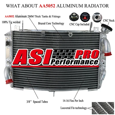 ASI Full Aluminum Radiator FITS 2009-2014 2010 2011 2012 2013 Yamaha  R1 YZF R1 - Image 1 of 4