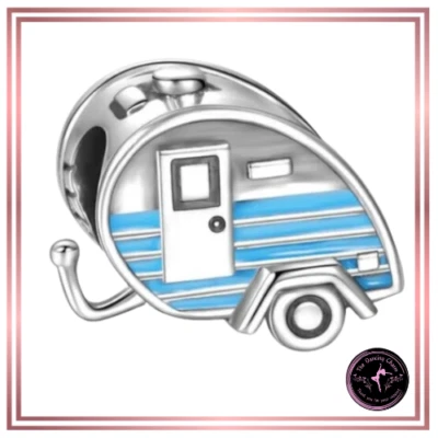 🩷 CARAVAN Trailer Charm S925 Stamped Sterling Silver for Bracelet or Pendant 🩷 — 第 1/2 张图片