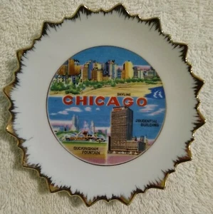 Mini plato de recuerdo vintage de 5" de Chicago Illinois City - Imagen 1 de 2