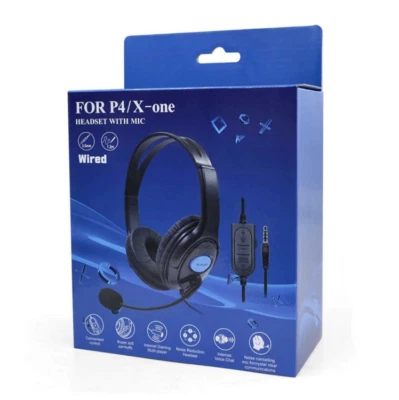 CUFFIE GAMING CON MICROFONO PER PLAY STATION 4 ED XBOX ONE INGRESSO JACK 3.5 - Immagine 1 di 4