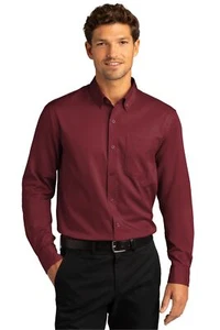 Port Authority W808 Mens Long Sleeve Easy Care SuperPro React Twill Dress Shirt - Picture 1 of 21